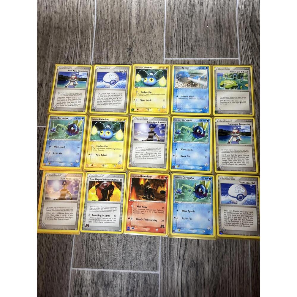 Vintage Pokemon EX Team Magma vs Aqua '04  Card Lot Rare Uncommon 14 cards
